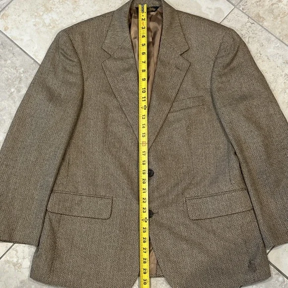 Brooks Brothers Blazer Mens 40S Brown Wool Tweed 2 Button Sports Coat Jacket USA Sport Coats & Blazers